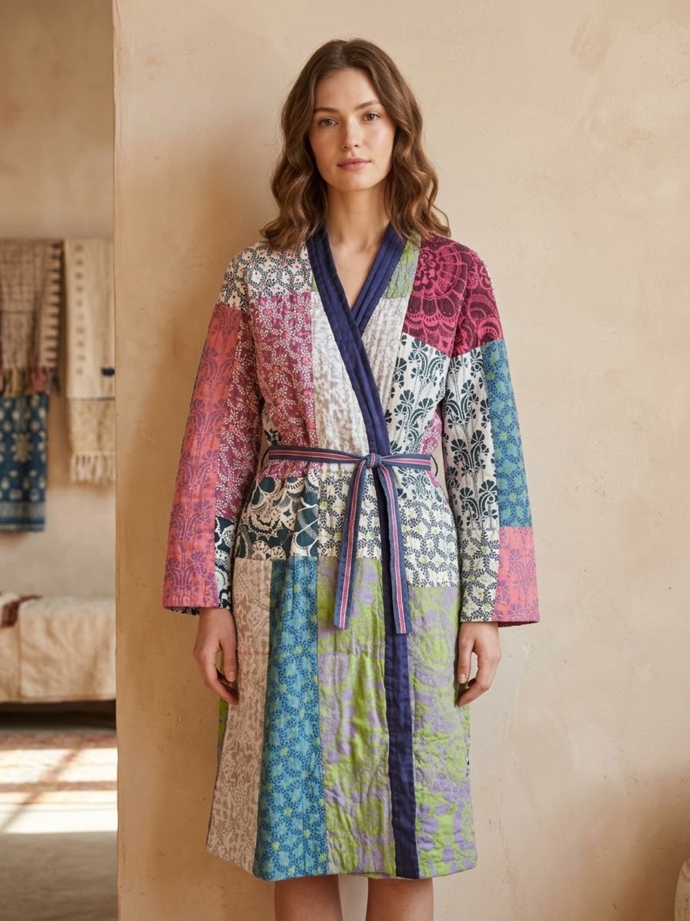 Rare Archival Anthropologie Lilka "Petulia" Quilted Patchwork Robe Jacket Med